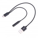 Cable 2 en 1 Tipo C + USB+ Jack